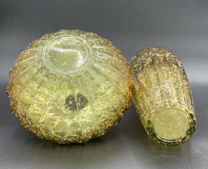 Vintage Gold Mercury Glass Vases - Pair